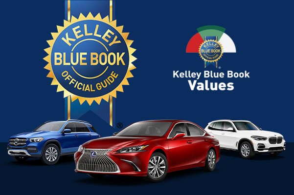 multi brand vehicle line up with kelley blue book logo