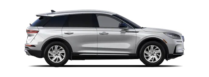 The passenger side of a Lincoln Corsair® SUV is shown in the Ceramic Pearl extra-cost exteriorpaint option.
