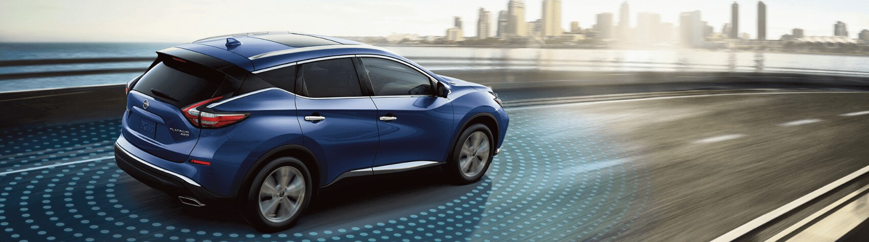 Blue Nissan Murano Towing