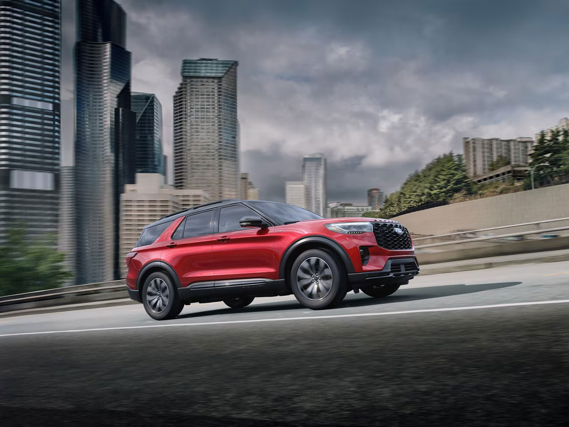 2025 Ford Explorer driving on city road