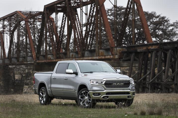 2020 Ram 1500 with EcoDiesel V-6 front 3-quarter.jpg