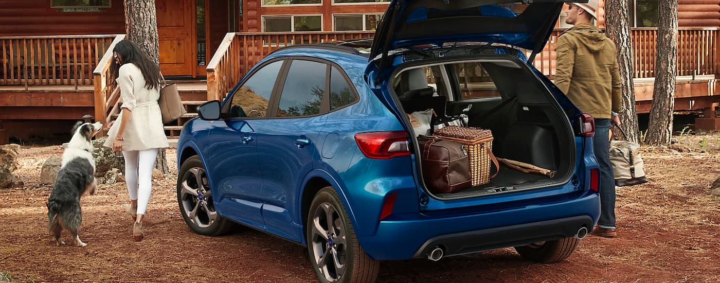 Ford%20Escape%20for%20Sale%20In%20Milan%20-%202024%20Ford%20Escape%20ST-Line%20-%20Cabin.jpg Rear view of a blue 2024 Ford Escape ST-Line with an open hatchback.