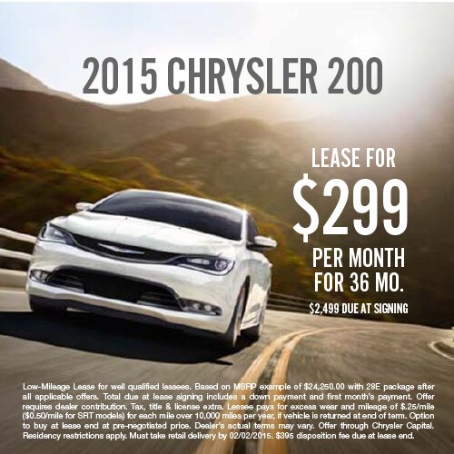 2015 Chrysler 200 Offer at Stoneridge Chrysler