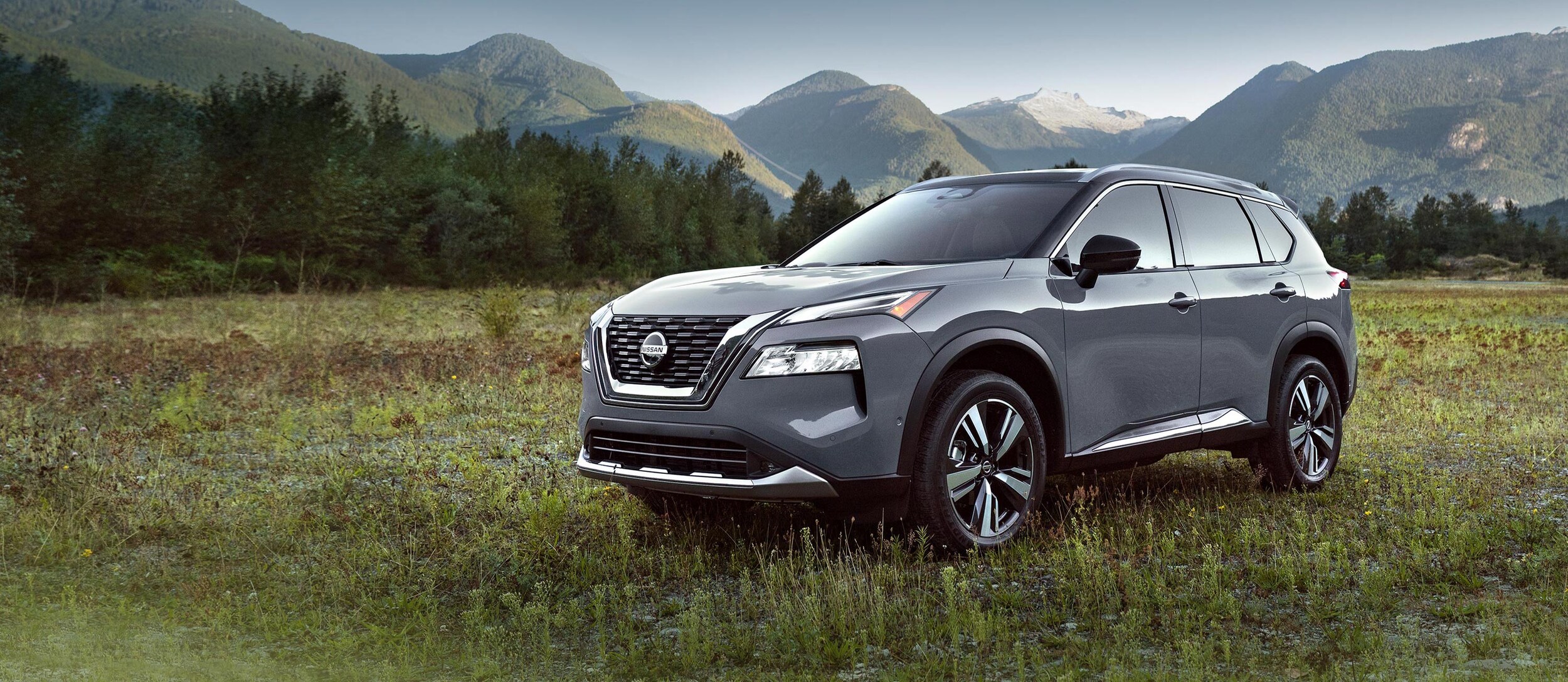 2021 Nissan Rogue In Grey Parked in Open Grassy Field.jpg