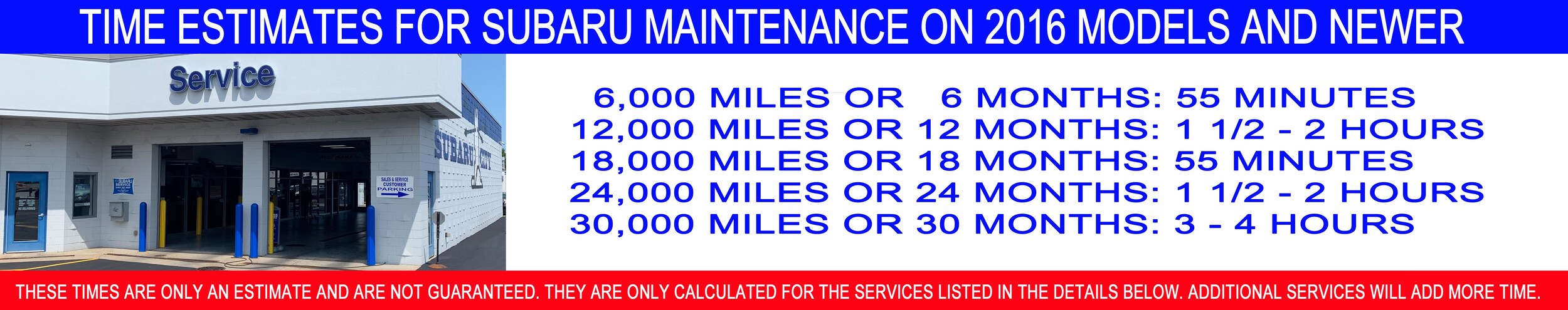 Express
Service Time Estimates
