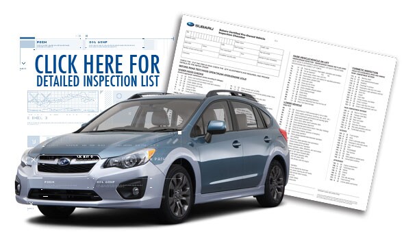 Subaru Certified Pre-Owned Checklist