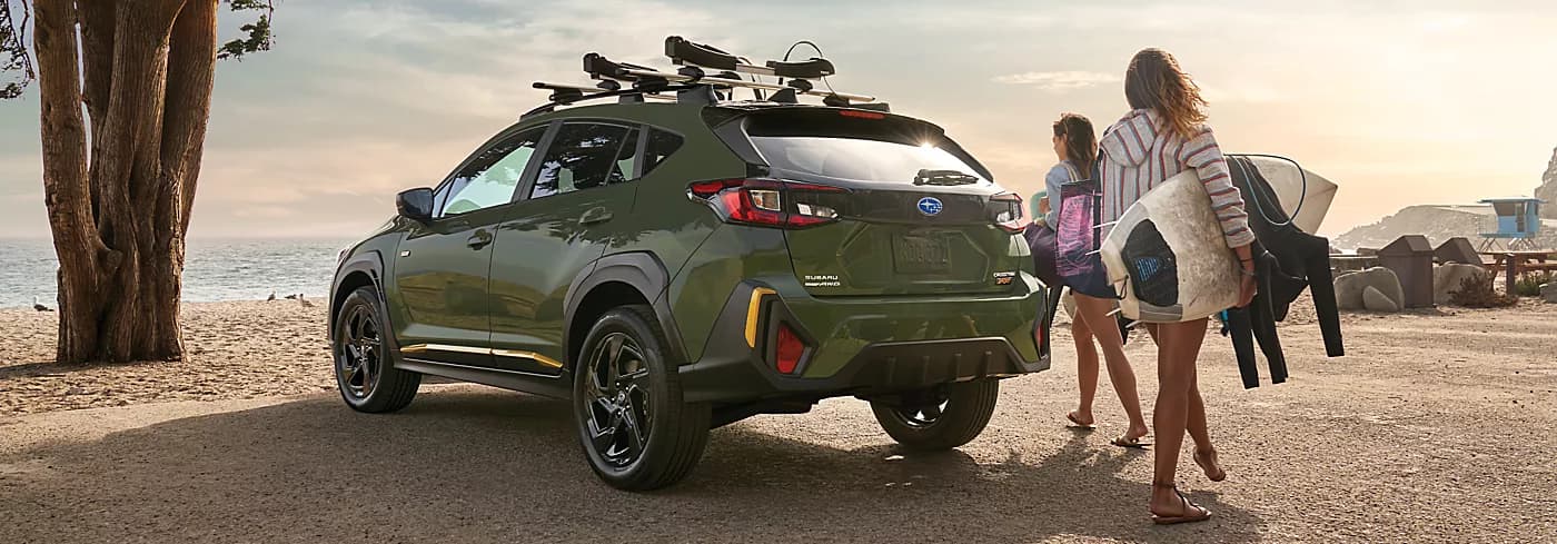 Crosstrek at the beach. Crosstrek will take you off pavement for all types of outdoor recreation with friends.