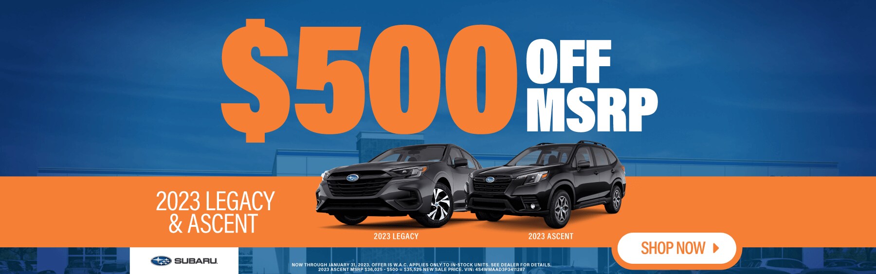 $500 Off 2023 Ascent and Legacy in Stock $500 Off 2023 Ascent and Legacy in Stock