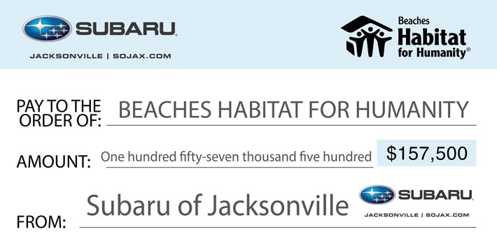 SOJAX Beaches Habitat for Humanity Check