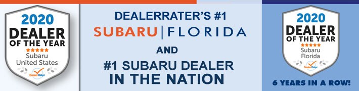 Subaru of Jacksonville DealerRater's FL and National Dealer of the Year
