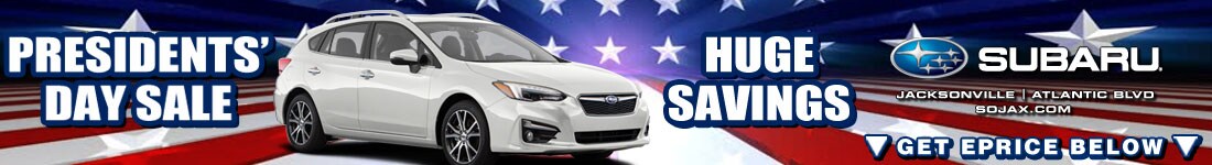 Presidents Day sale all month long at Subaru of Jacksonville FL