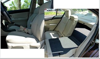Impreza interior seats folded