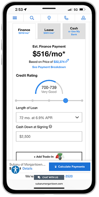 You can even Streamline Your Deal from your mobile phone You can even Streamline Your Deal from your mobile phone with Subaru of Morgantown