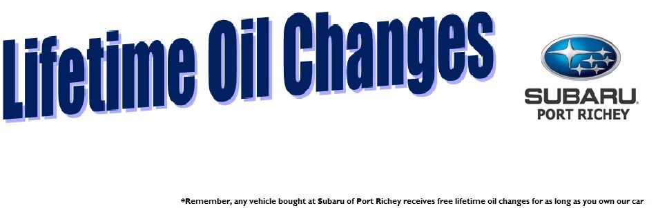 Lifetime oil changes only at Subaru of Port Richey
