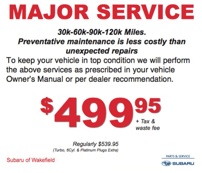 Subaru Service Coupons, Discounts at Subaru of Wakefield Serving Boston