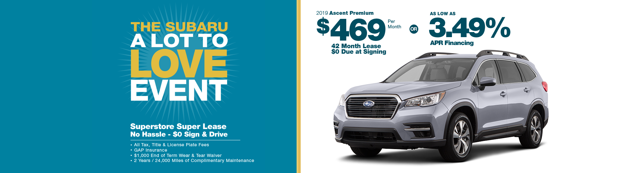 2019 Subaru Ascent Premium Lease or Low APR Finance Special in Chandler, AZ 2019 Subaru Ascent Premium Lease or Low APR Finance Special in Chandler, AZ