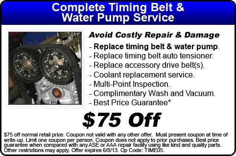 $75 off Complete Timing Belt and Water Pump Service - Sunnyside Acura Nashua, NH
