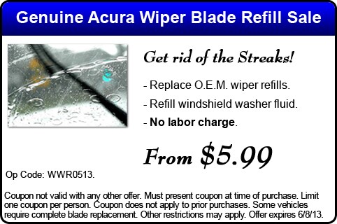 Acura Wiper Blade Refill Coupon - Sunnyside Acura Nashua, NH