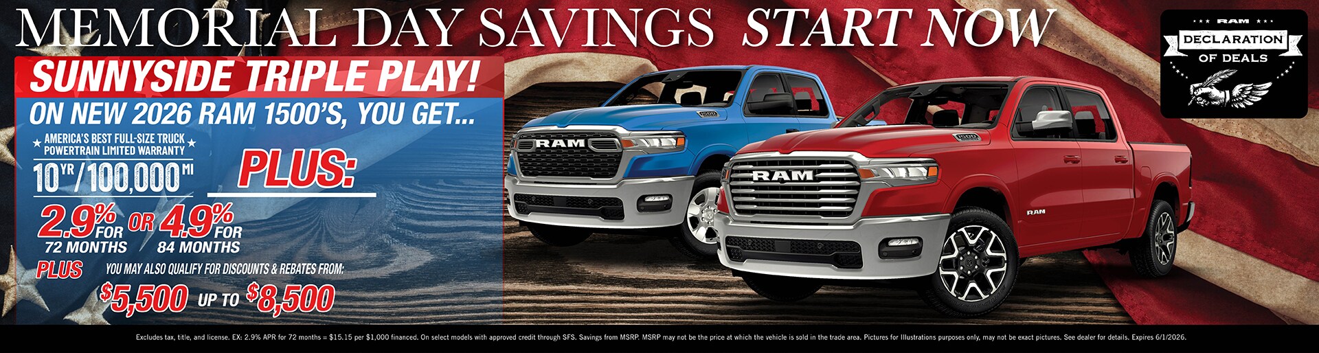 2026 Ram 1500 Models Offer | Sunnyside CDJR