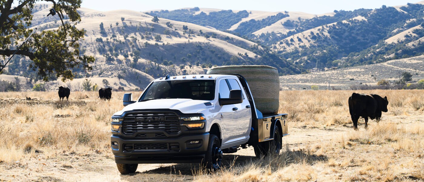 2026 Ram 3500 Chassis on a ranch