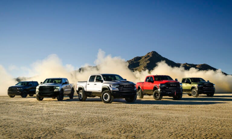 2025 Ram 2500 lineup in desert