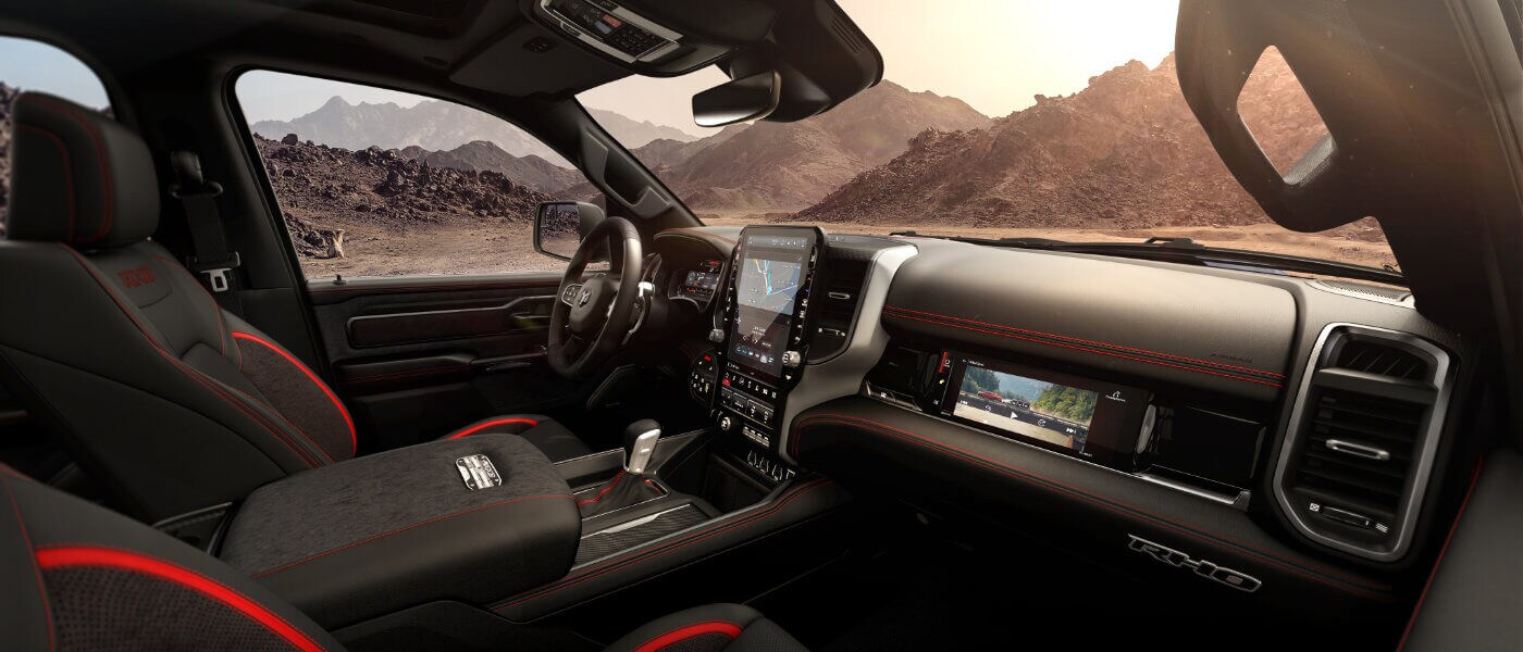 2025 Ram 1500 interior dashboard with passenger video