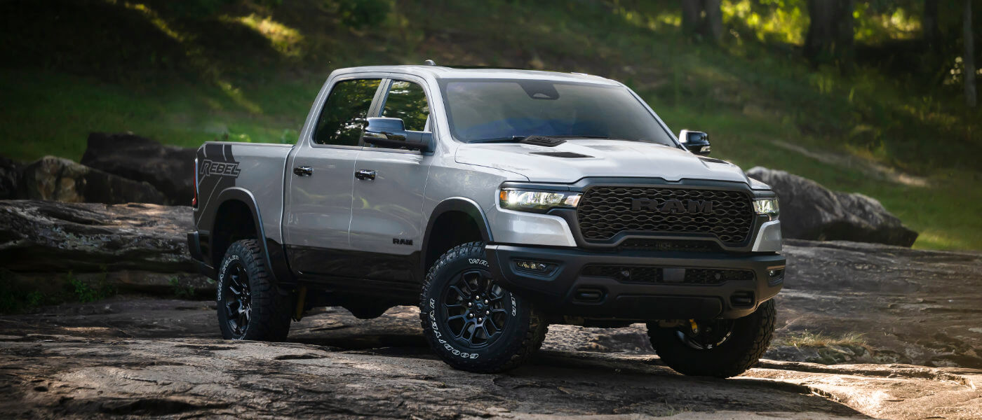 2026 Ram 1500 on a forest trail