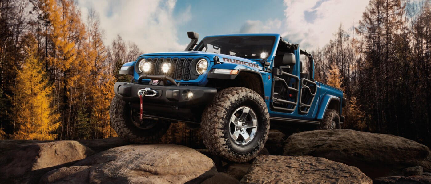 2025 Jeep Gladiator offroading on rocks