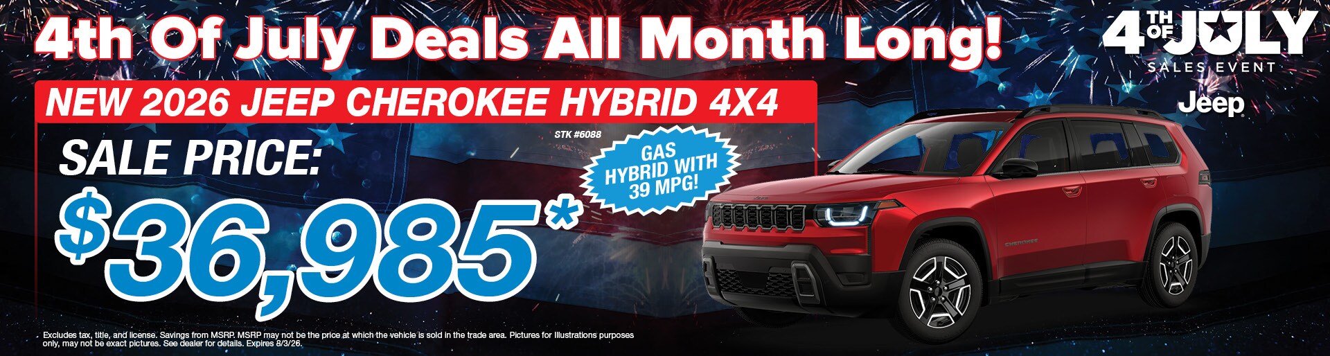 New 2026 Jeep Cherokee Hybrid Offer | Sunnyside CDJR