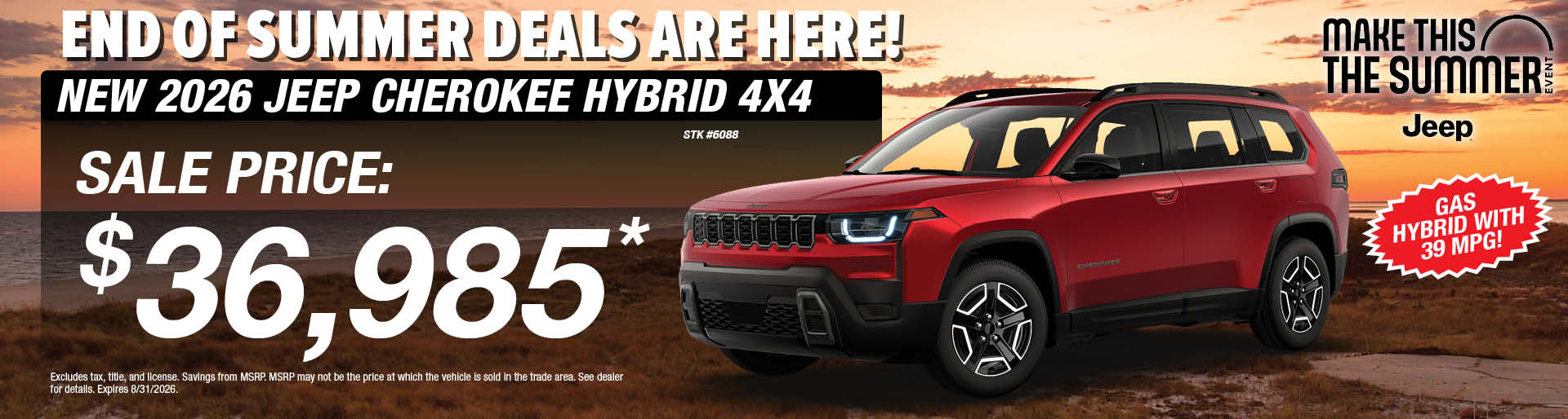 New 2026 Jeep Cherokee Hybrid Offer | Sunnyside CDJR