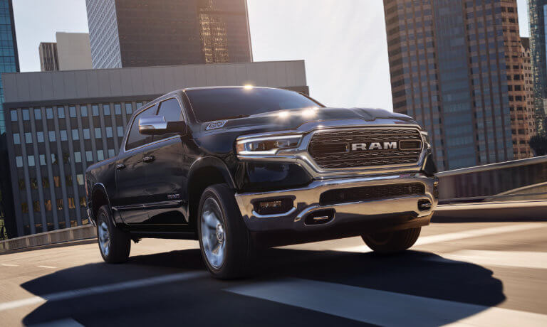 2020 Ram 1500 exterior black on parking garage