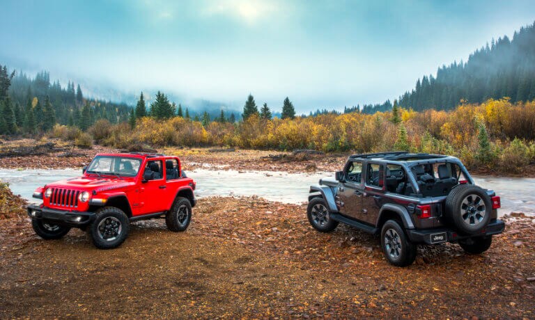 2021 Jeep Wrangler pair in different exterior colors