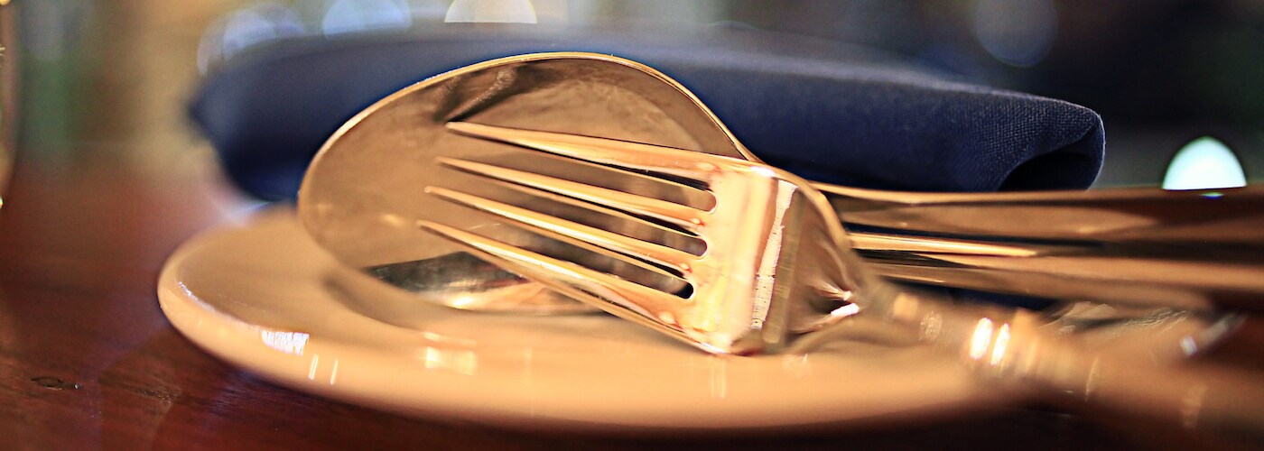 table setting at restaurant