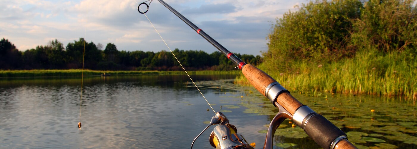 fishing at pond