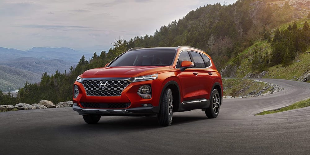 2019 Hyundai Santa Fe on Mountain Road