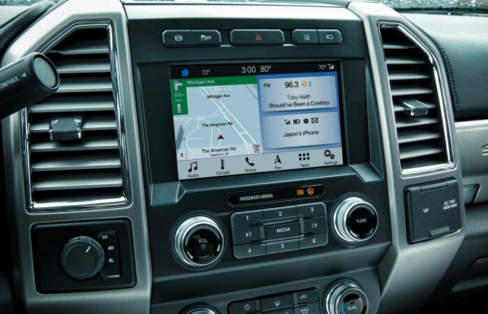 Sync3 infotainment system inside the 2019 Ford F-450