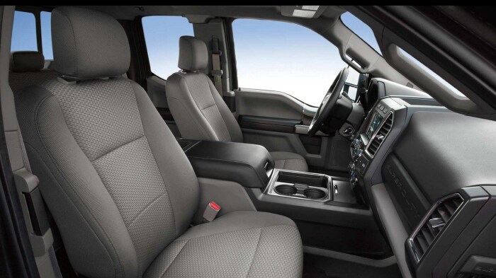The spacious interior of the 2019 Ford F-350