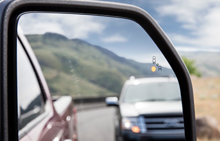 The 2019 Ford F-250 equipped with blind-spot monitoring system