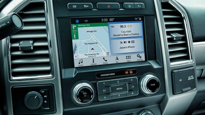 Sync3 Infotainment system inside the 2019 Ford F-350