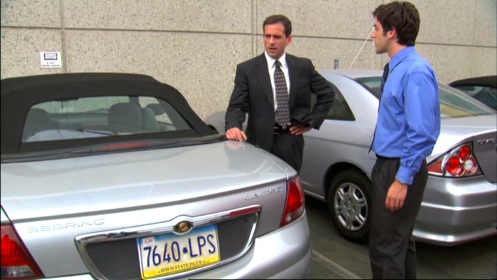 The Office's Michael Scott and his Chrysler Sebring