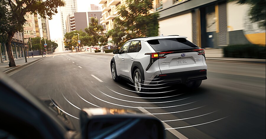 A visualization of a Subaru using blind spot monitoring A visualization of a Subaru using blind spot monitoring