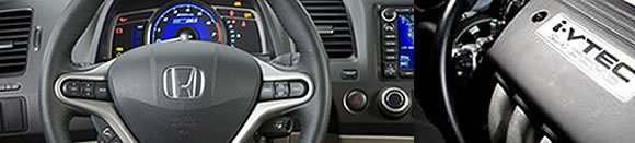 Honda Civic dashboard and engine bay