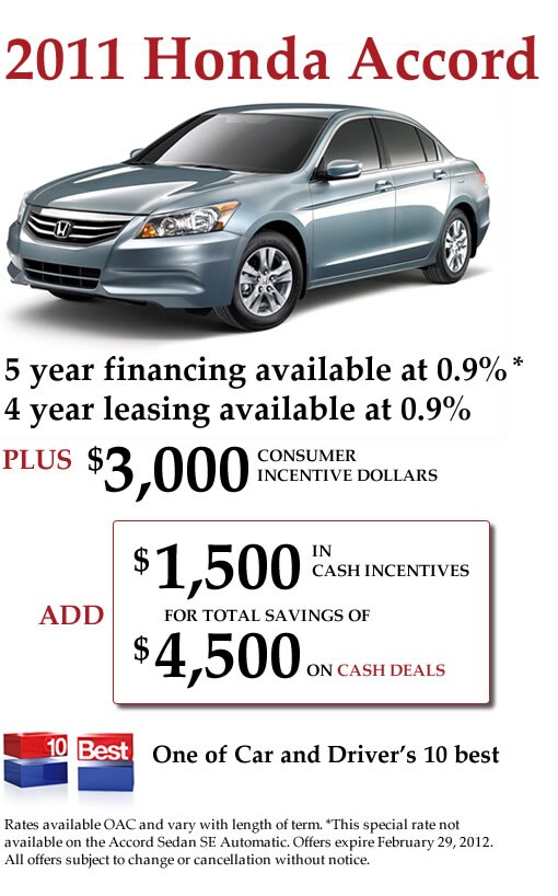 New 2011 Honda Accords for Sale