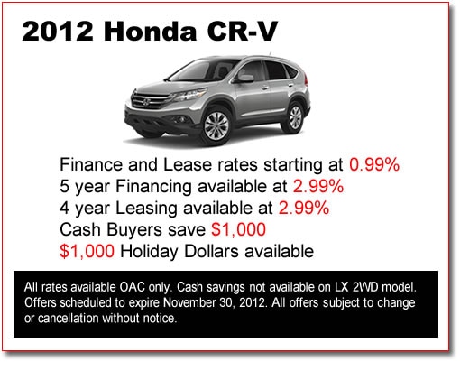 New 2012 Honda CR-V's for Sale