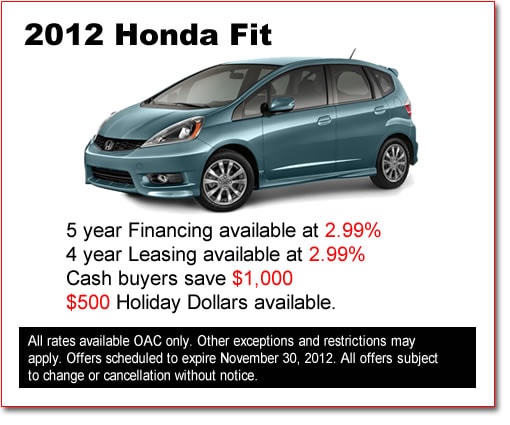 New 2012  Honda Fits for Sale