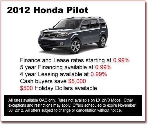 New 2012 Honda Pilots for Sale