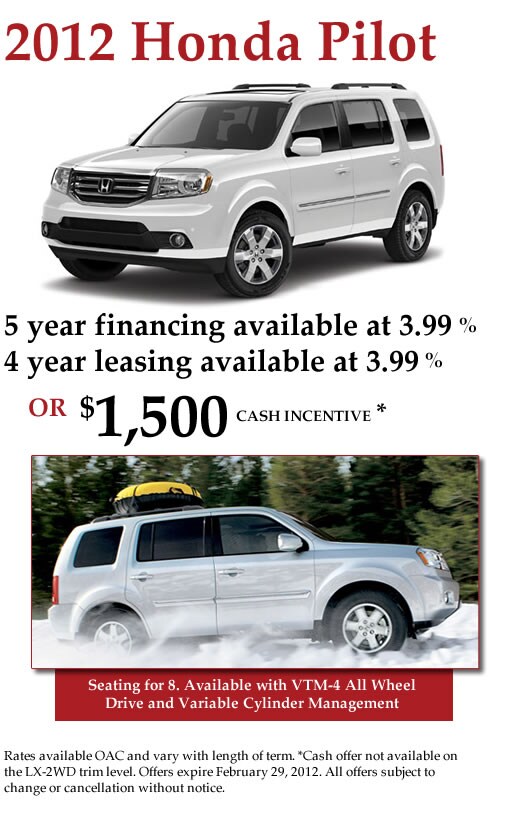 New 2012 Honda Pilots for Sale