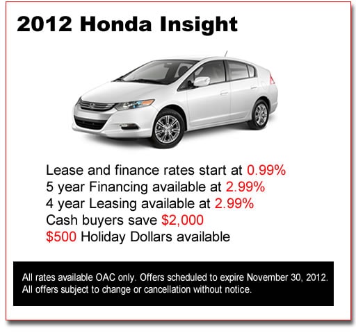 New 2012 Honda Insights for Sale