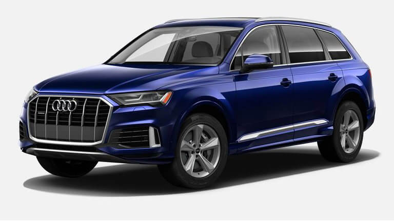 2021 Audi Q7 Premium Plus in blue exterior