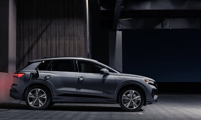 2025 Audi Q4 e-tron Exterior Charging In Parking Garage